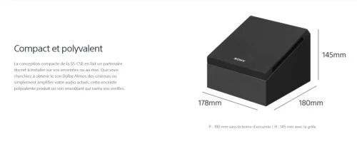 Sony SS-CSE HAUT-PARLEURS Enceintes compatibles Dolby Atmos - Neuf Sous Emballage