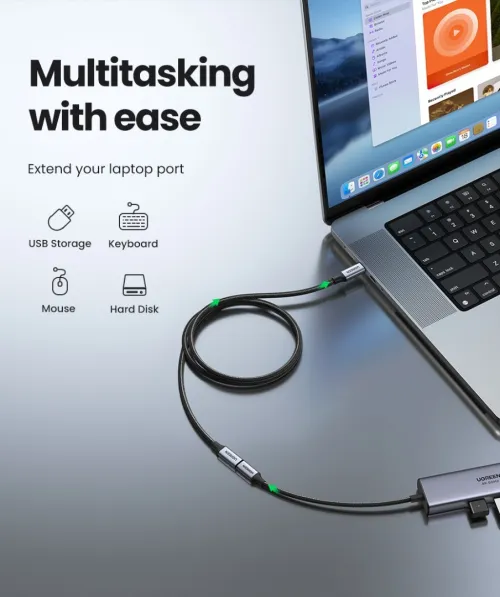 Ugreen Câble extension USB Type C 3.1 Gen2 mâle à femelle , 4K, 100 W, 1 mètre 