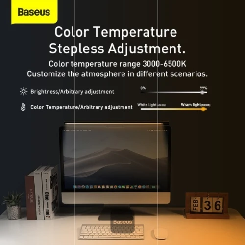 Baseus lampe pour moniteur / ordinateur portable avec gradation en continu i-work pro dgiwk-p01