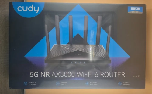 Cudy P5 Routeur 5G NR SA NSA WiFi 6, AX3000 Dual SIM, Qualcomm IPQ5018, SDX62, 4 x 4 MIMO, Open VPN