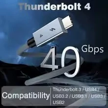 UGOURD câble Thunderbolt 4 USB4 transfert de données 40Gbps / 8K charge rapide 240W  Type C   