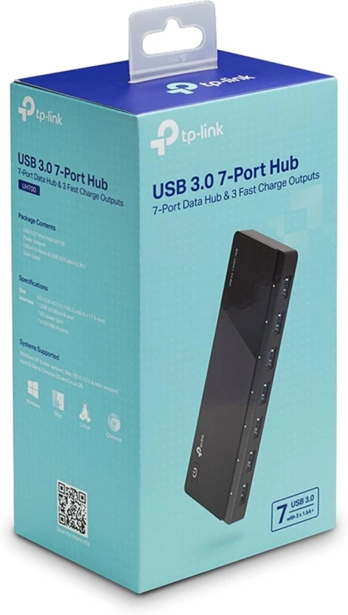 TP-Link UH700 Hub USB 3.0 - 7 Ports Multiprise USB - Sortie 5 V/1.5 A - Indicateur LED, Switch USB, Compatible avec MacBook Pro iMac Surface Pro XPS PC Ordinateur Portable Clé USB