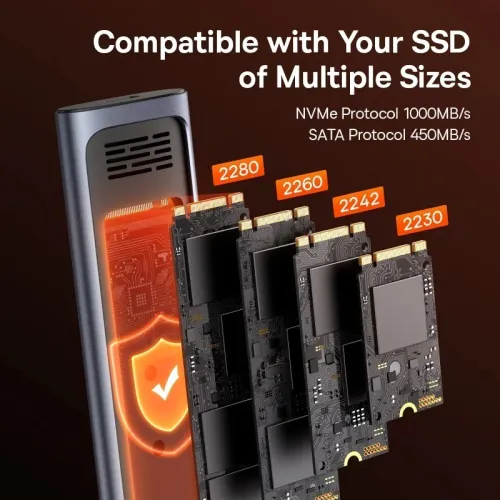 Western Digital 512GB M.2 PCIe NVMe SSD Gen4 x4 6600MB/s + BEASUS Lecteur De Boîtier SSD M.2 NVMe