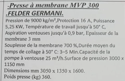 Presse à membrane FELDER 