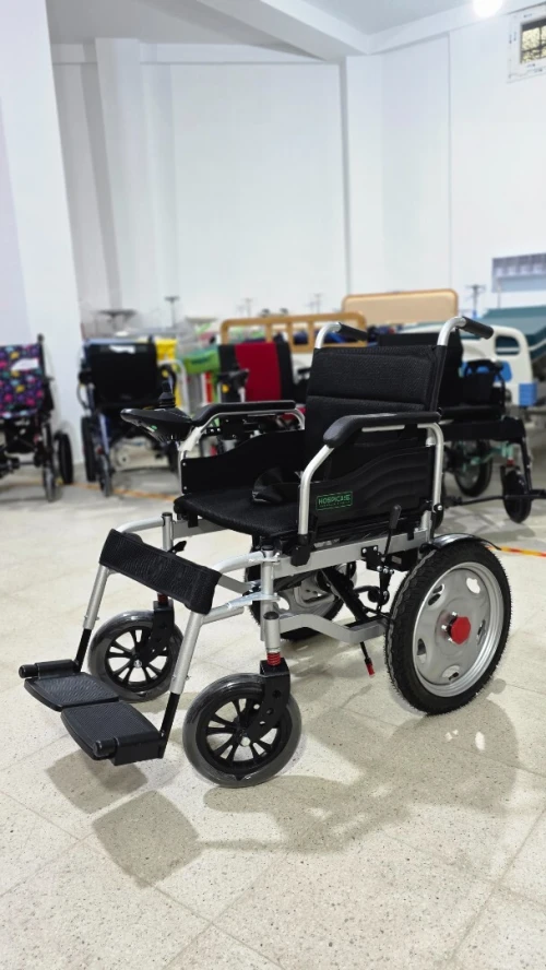 Fauteuil roulant électrique JRWD1601U | Dossier haut, roues 22, batterie 12Ah