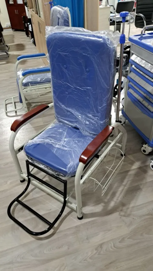 Fauteuil de transfusion XL-T01 | Chaise médicale confortable avec accoudoirs en bois
