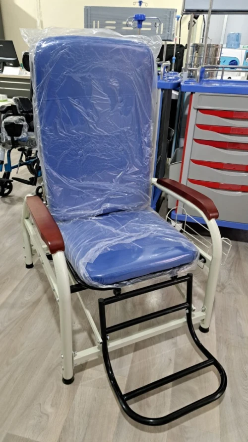 Fauteuil de transfusion XL-T01 | Chaise médicale confortable avec accoudoirs en bois