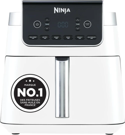 Ninja Air Fryer MAX PRO, 6.2L, sans huile, grand tiroir, rôtir, cuire, familial,  Blanc AF180EUWH