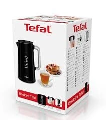 Tefal Bouilloire électrique, Ébullition rapide, 1,7 L, Arrêt Automatique, Filtre amovible, Écran numérique, 5 températures, Maintien au chaud 30 min, Intérieur inox, Smart'n Light, Noire, KO850810
