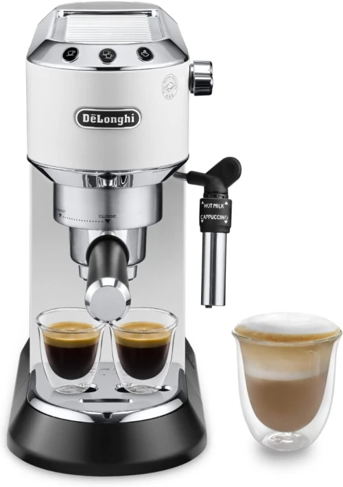 Machine à Café  De'Longhi Dedica Style EC685.W, àCafé Moulu ou Dosettes,Cappuccino,1,3L,  Blanc