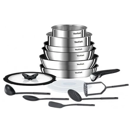 Batterie de cuisine 15 pièces, Ingenio Emotion, Inox + antiadhésif,  Induction