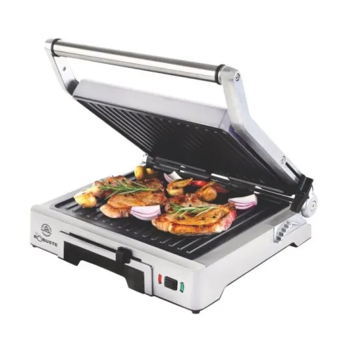 Robuste Grill & panineuse Bio-Plus-Gv2000- Inox -Noir