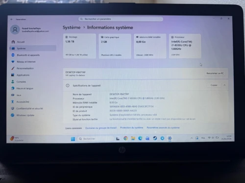Hp laptop 15-da0xxx