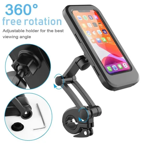 درجة Support de téléphone portable étanche pour vélo moto réglable à 360