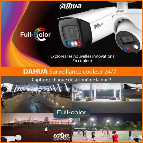 Caméras de surveillance couleur 24/7  Dahua Full-Color