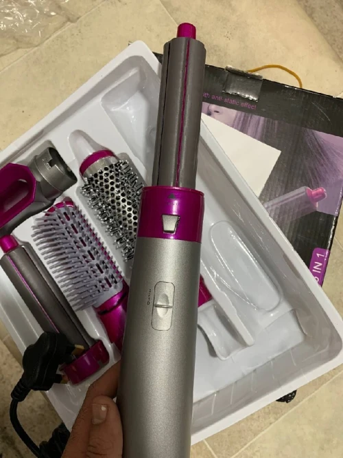 مشط حراري Sèche-cheveux peigne à air chaud 5in1 curling premium protection