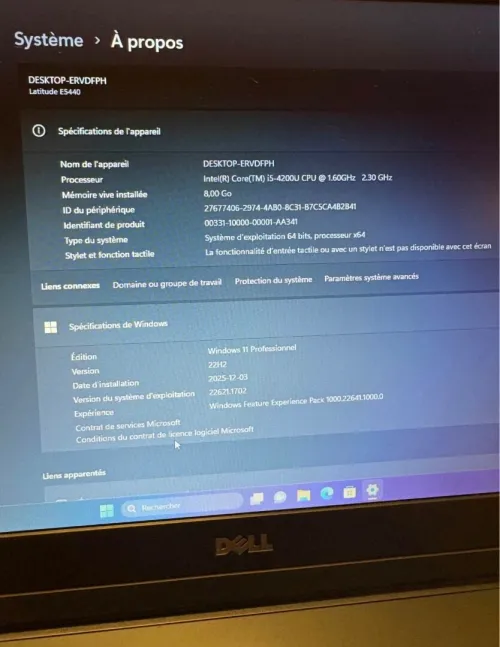 Laptop DELL Latitude 5440 14'', 8Go RAM 128Go SSD