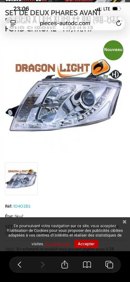 Phare audi tt mk1 xenon led