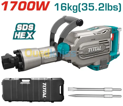 Marteau PIQUEUR TOTAL1700w 16kg TH215456