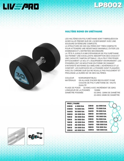 Haltère rond en urethane