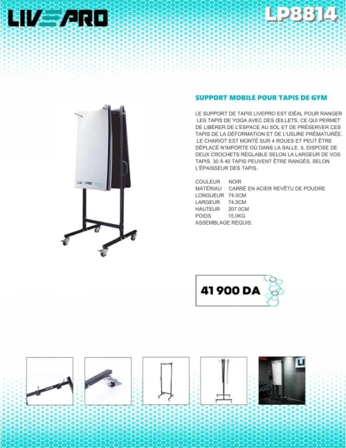 Support mobile pour tapis de gym