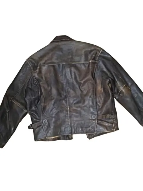 Veste cuir marron 100%