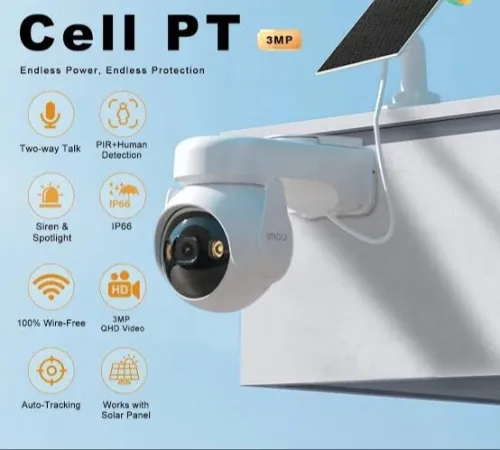 IMOU cellule PT 4G avec panneau solaire Plus Carte Sim 3MP 15000mAh batterie Original