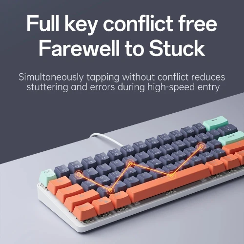 Keyboard Mucai Mk61 Keys Clavier RGB Red Switches