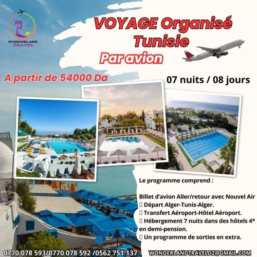 Voyage Organisé Hammamet par avion  