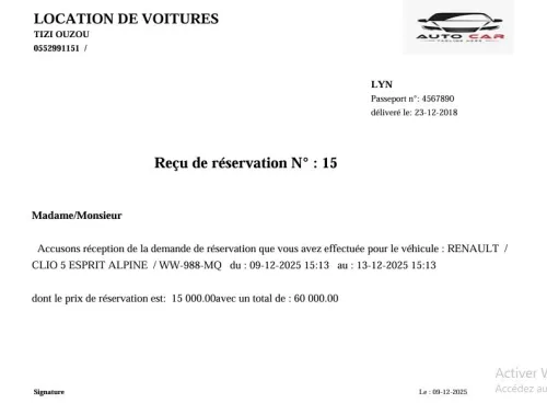 LOGICIEL DE GESTION LOCATION DE VOITURES