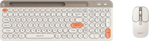 CLAVIER & SOURIS SANS FIL HAVIT KB835WB RECHARGEBLE  2.4G + BT