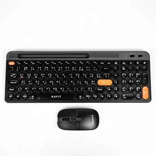 CLAVIER & SOURIS SANS FIL HAVIT KB835WB RECHARGEBLE 2.4G + BT