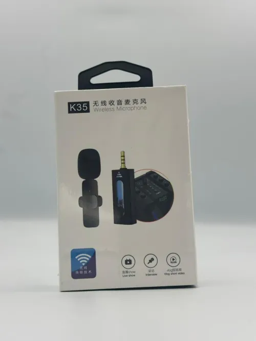 Microphone Sans Fil Auxiliaire 3.5 mm Double Transmetteur ,Compatible Multi-plateformes K35