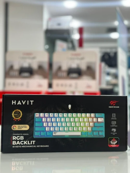 CLAVIER   MECANIQUES HAVIT KB-903L BLUE-RED-SW60%