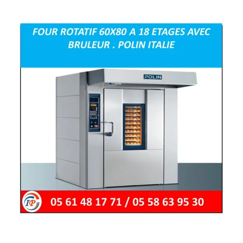 FOUR ROTATIF 60X80 18 ETAGES AVEC BRULEUR POLIN ITALIE