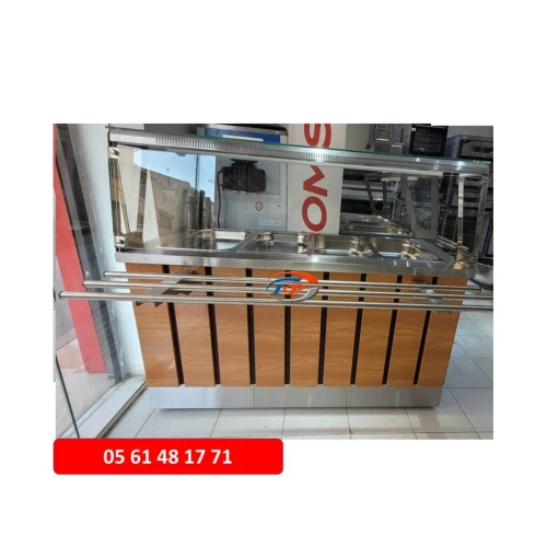 MEUBLE BAIN MARIE 04 BACS AVEC VITRE 
