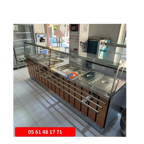 MEUBLE BAIN MARIE 04 BACS AVEC VITRE 