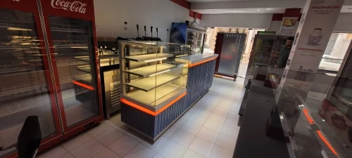 COMPTOIR CAFETERIA REFRIGERE 03M DESSUS CORIAN 