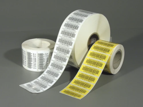 Etiquettes , Étiquette , Étiquettes, Rouleaux, thermique , destructibles , aluminium 