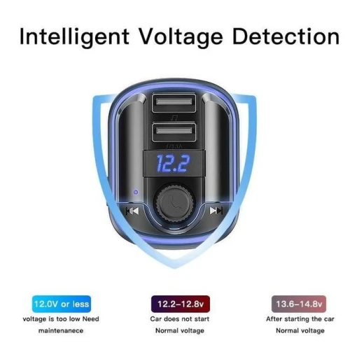 Lecteur MP3 Y44 avec Bluetooth, allume-cigare Chargeur de voiture 2ports USB.