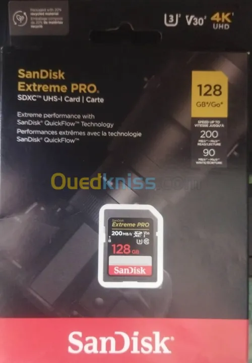 Carte memoire SanDisk Extreme Pro SDXC UHS-I Card 128GB V300 4K