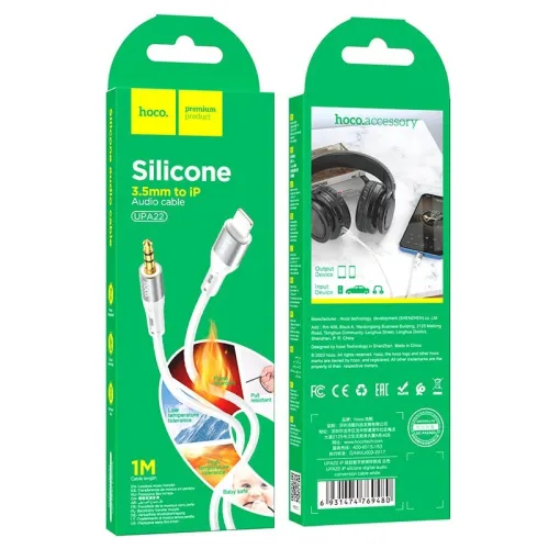 Cable/Convertisseur audio 3,5mm vers Lightning / TypeC 1M UPA22 HOCO