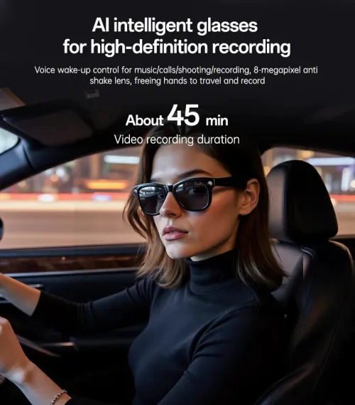 lunettes intelligentes Yesido IO42 connectées à commande, avec caméra intégrée et d'un assistant IA