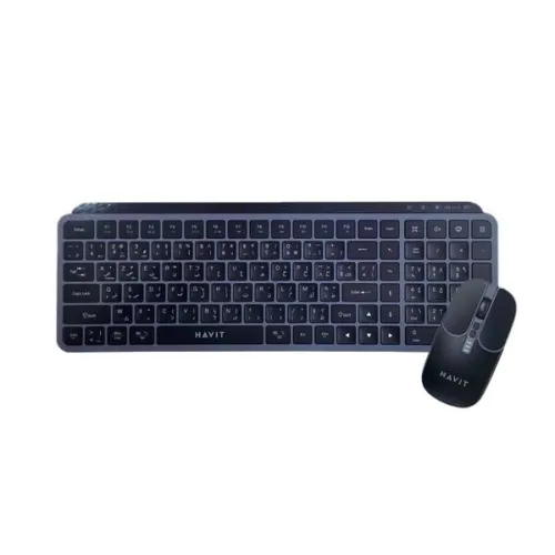 Combo Clavier Souris SANS FIL HAVIT HV-KB836WB BT/2.4G/ RECHARGABLE NOIR