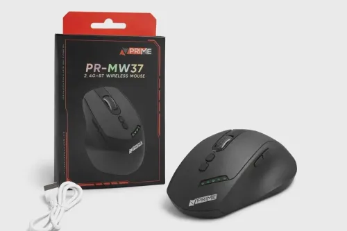 Souris rechargeable double BT 2.4G/Bluetooth 5.0 avec afficheur, silencieuse PRMW37