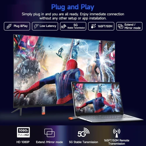 transmetteur et récepteur HDMI sans fil résolution 1080p Full HD 50M