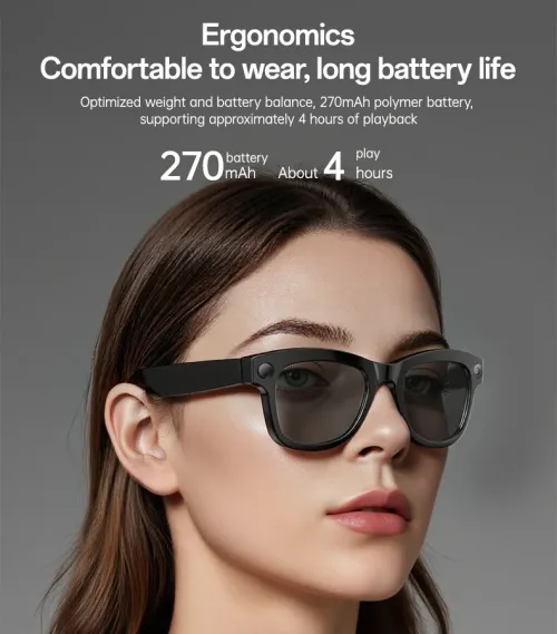 lunettes intelligentes Yesido IO42 connectées à commande, avec caméra intégrée et d'un assistant IA