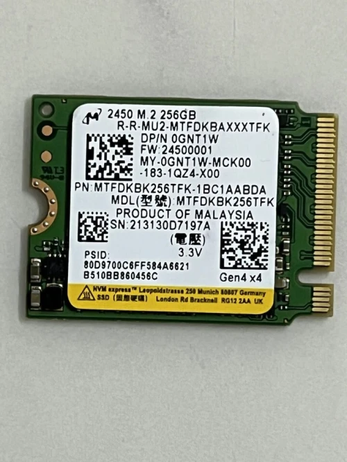 SSD Micron 2450 M2 2230 256Go PCIe Gen4x4 pour ordinateurs portables