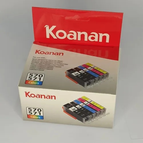 Pack Koanan Cartouches d'Encre Compatibles pour Imprimantes Canon 570/571B/571C/571Y/571M