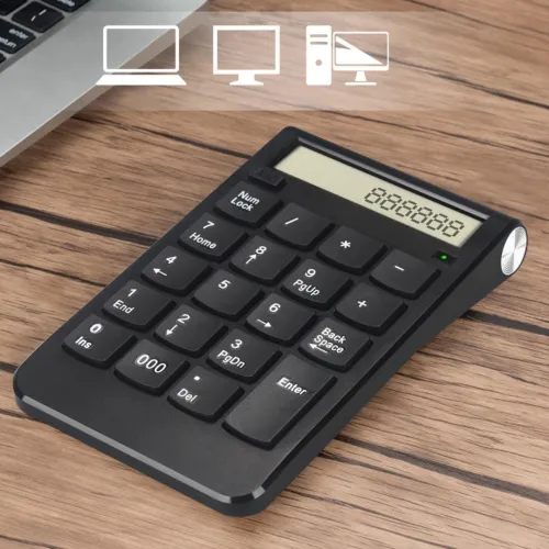 Pavé Numérique Bluetooth, Rechargeable à 19 Touches avec un afficheur